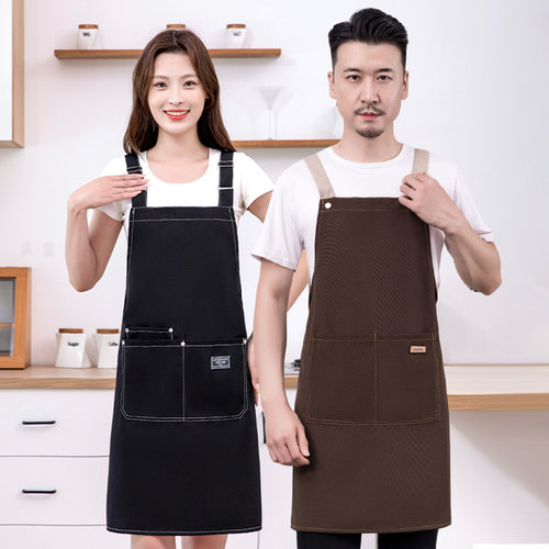 帆布防水围裙餐饮定制logo印字女