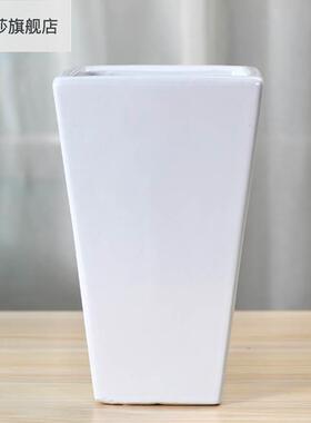 花盆高方形白色白瓷落地花盆特大号简约室内客厅虎皮兰北欧陶瓷盆