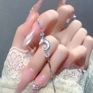 足银999逐梦星月纯银手链高级感镀银送女朋友闺蜜520生日礼物小众