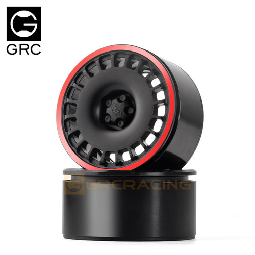GRC 2.2寸铝合金轮毂G63 红圈仿真攀爬车卫士奔驰G 牧马人#G143UB