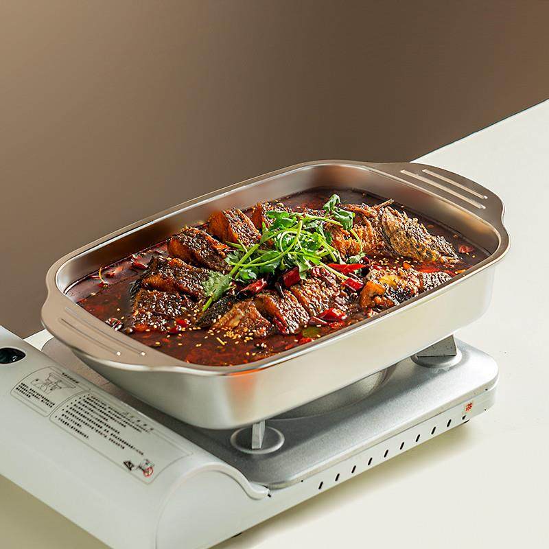 不锈钢烤鱼盘明火燃气灶专用锅电磁炉烤盘长方形托盘深盘,厨房/烹饪用具,烧烤盘,淘宝优惠券,粉丝福利购,淘宝优惠卷