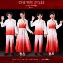 儿童爱国主题朗诵演出服中小学生国庆红色合唱礼服演讲比赛表演服