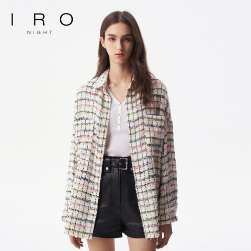 秋季衬衫IRO绵羊毛法式格纹