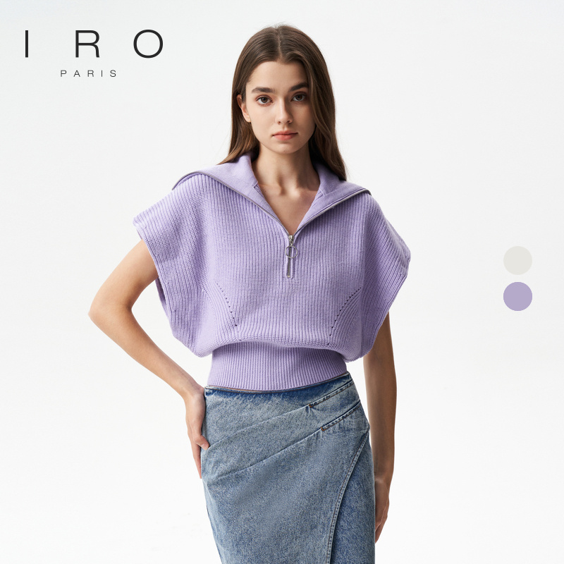 早秋毛织上衣IRO阔袖拉链翻领