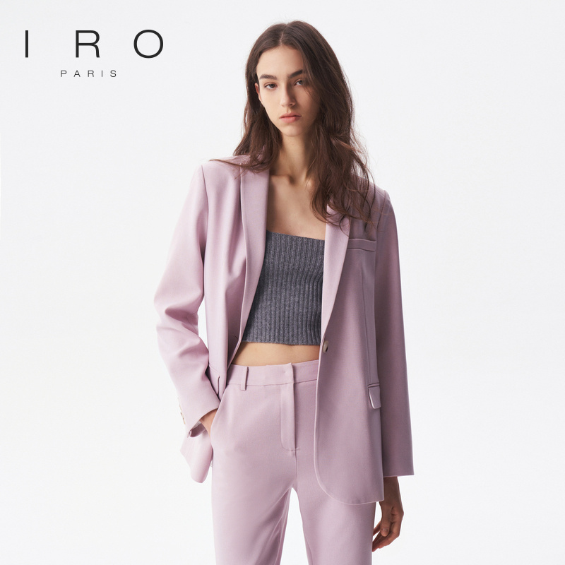 早秋长袖垫肩IRO西装外套法式