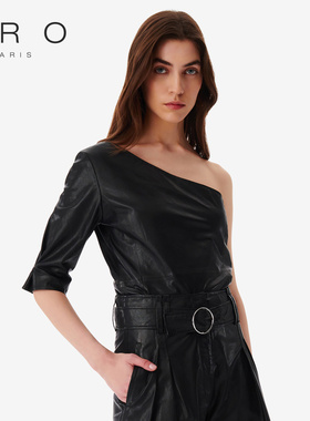 IRO NIGHT 2026年春季新款露肩小羊皮五分袖上衣WP16AMEDA23W