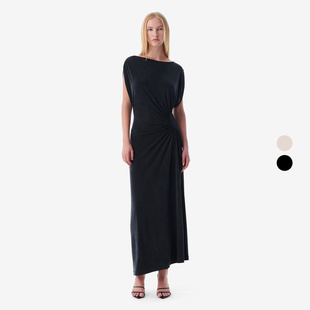 无袖 2026年夏季 连衣裙褶皱收腰纯色长裙WM33KEALLEE24S NIGHT IRO
