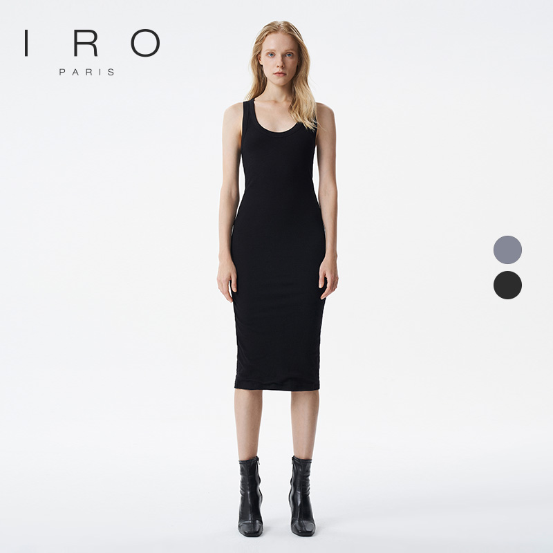 IRO休闲纯羊毛中长款背心连衣裙