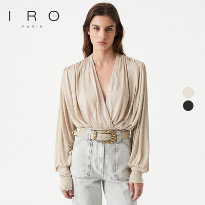 IRO百褶收腰V领针织上衣