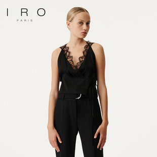 收腰V领系带蕾丝短款 IRO 法式 2025年夏季 吊带WP16HONEA23S Night