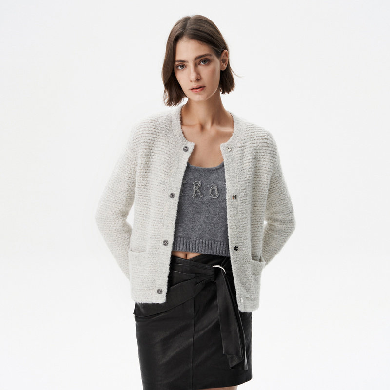 IRO Night 2025年冬季中长款半身裙开叉侧镂空皮裙IWF351M01300