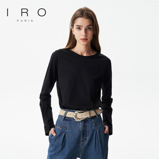 长袖 IRO 轻奢圆领纯色简约打底衫 2025年春季 IWF343C00300 Night