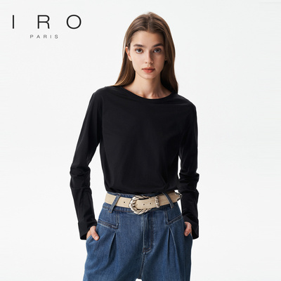 早秋纯棉法式长袖上衣IRO纯色