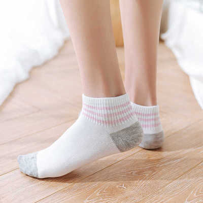 春夏季女士条纹日系透气短袜
