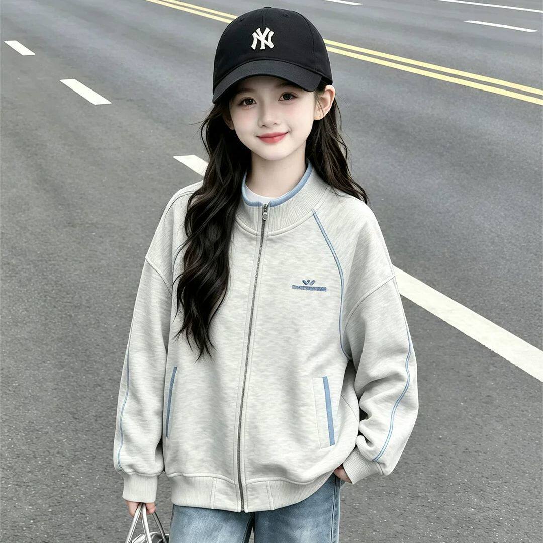 女童外套2026新款春秋儿童休闲运动外套秋季初中生超好看韩系衣服