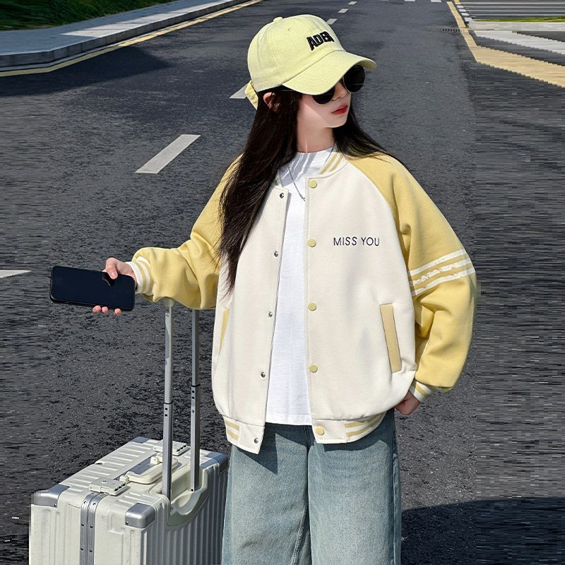 女童外套春秋2026新款儿童棒球服春装洋气中大童时尚休闲运动夹克