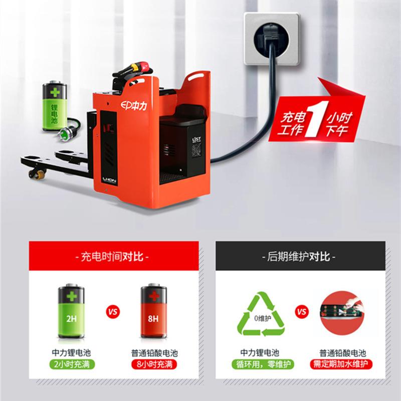 中力锂电叉车EPT20-SR三位一体全电动搬运车地牛仓储物流用拖板车