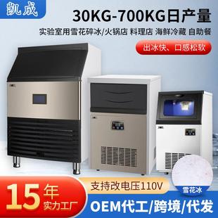 跨境商用海鲜市场雪花制冰机出全自动一体式雪花颗粒碎冰机器厂家