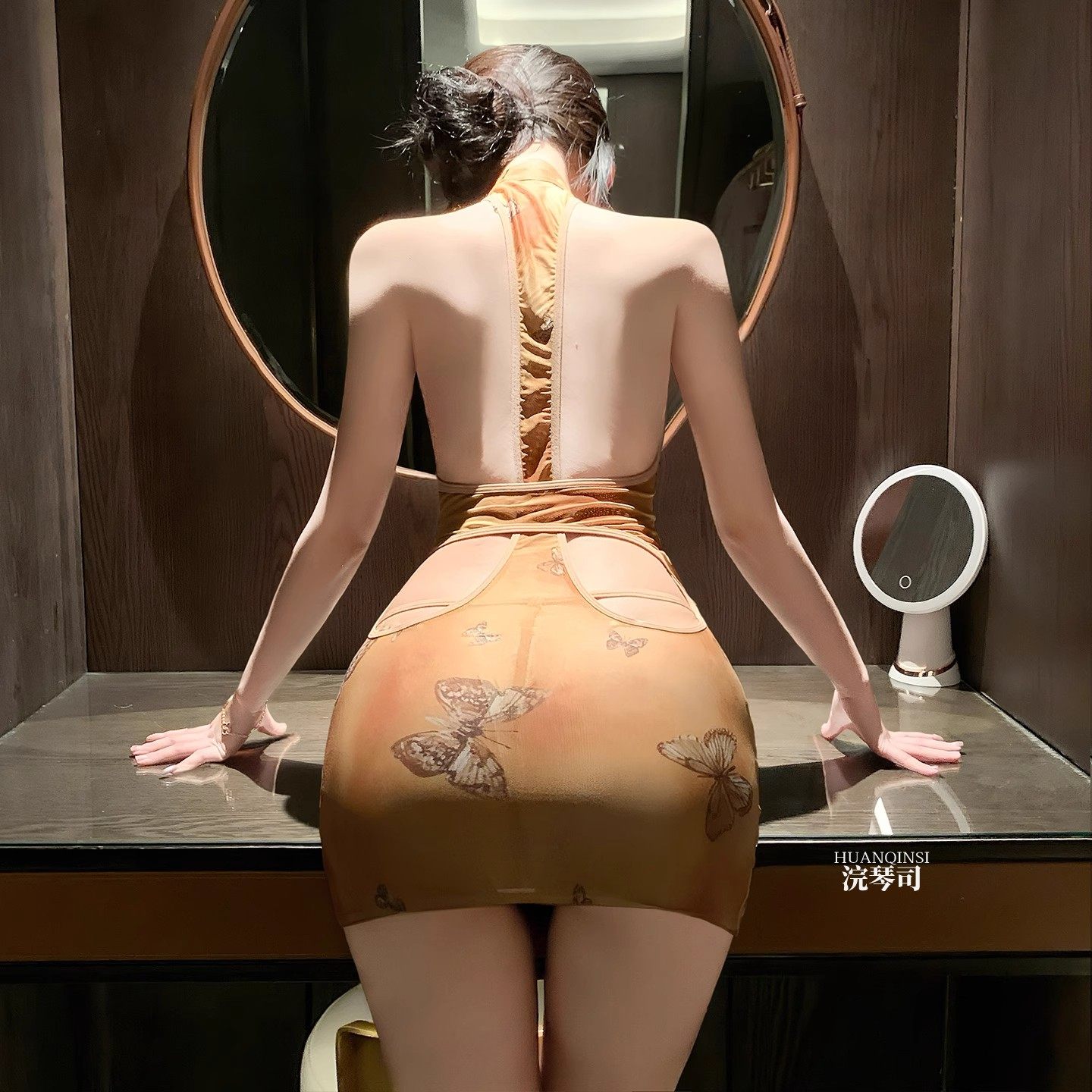 性感睡衣情调高级感大码吊带睡裙旗袍包臀裙聚拢情侣趣味睡裙qqny