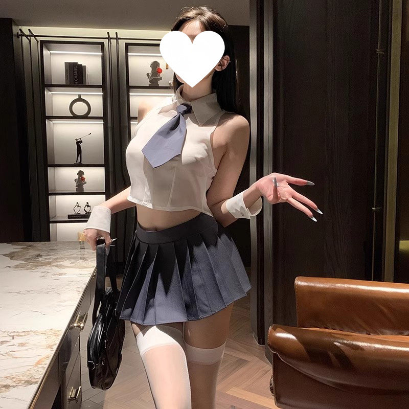日系学院风夏季短裙甜美学生jk制服性感纯欲床上大尺度qqny趣内衣