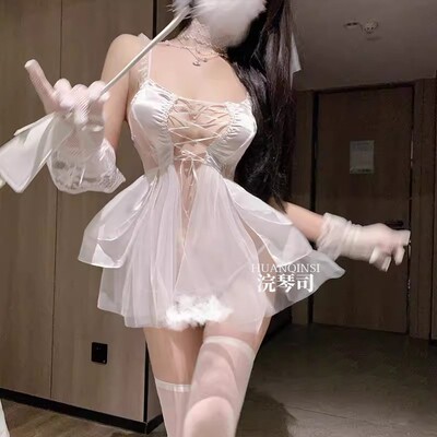 性感床上大尺度趣味睡衣内衣套装绑带婚纱制服新娘装勾魂衣服qqny