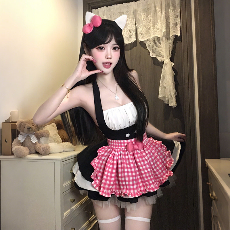 情趣可爱kitty女仆cos制服甜妹纯欲风qqny性感女佣制服连衣裙套装