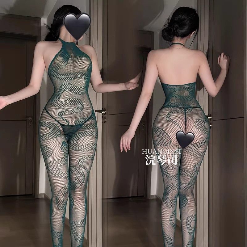 渔网袜情调禁欲系镂空网眼情趣连体丝袜全身性感提花连身袜女大码