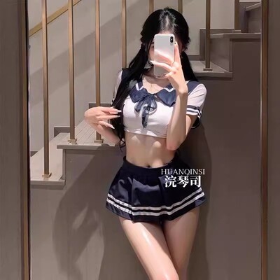 禁欲系JK制服性感刺激勾魂床上睡衣女款纯欲风趣味内衣qqny显胸大