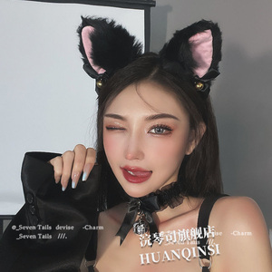 猫咪猫耳朵发箍cos可爱成人软妹毛绒头箍纯欲风白色发饰拍照道具