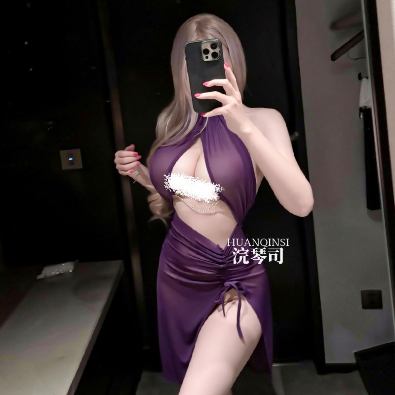 紫色修身性感纯欲风吊带连衣裙子女2025新款辣妹御姐风包臀裙短裙