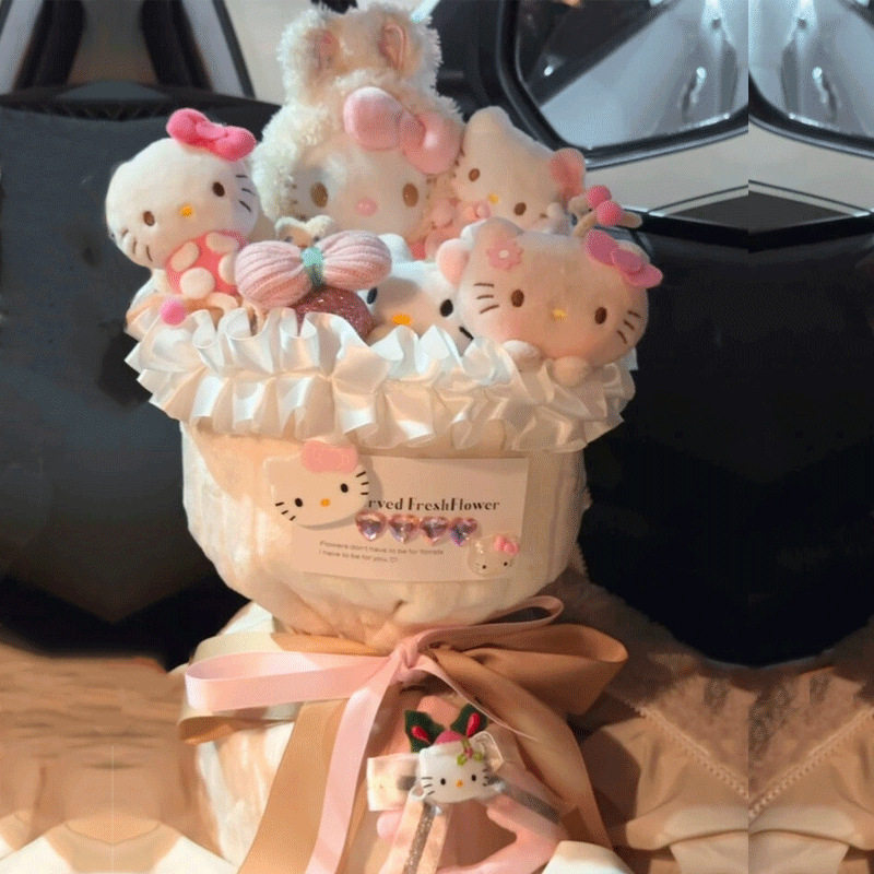 德国Hellokitty花束生日礼物女生手捧玩偶公仔凯蒂猫送女朋友闺蜜图片