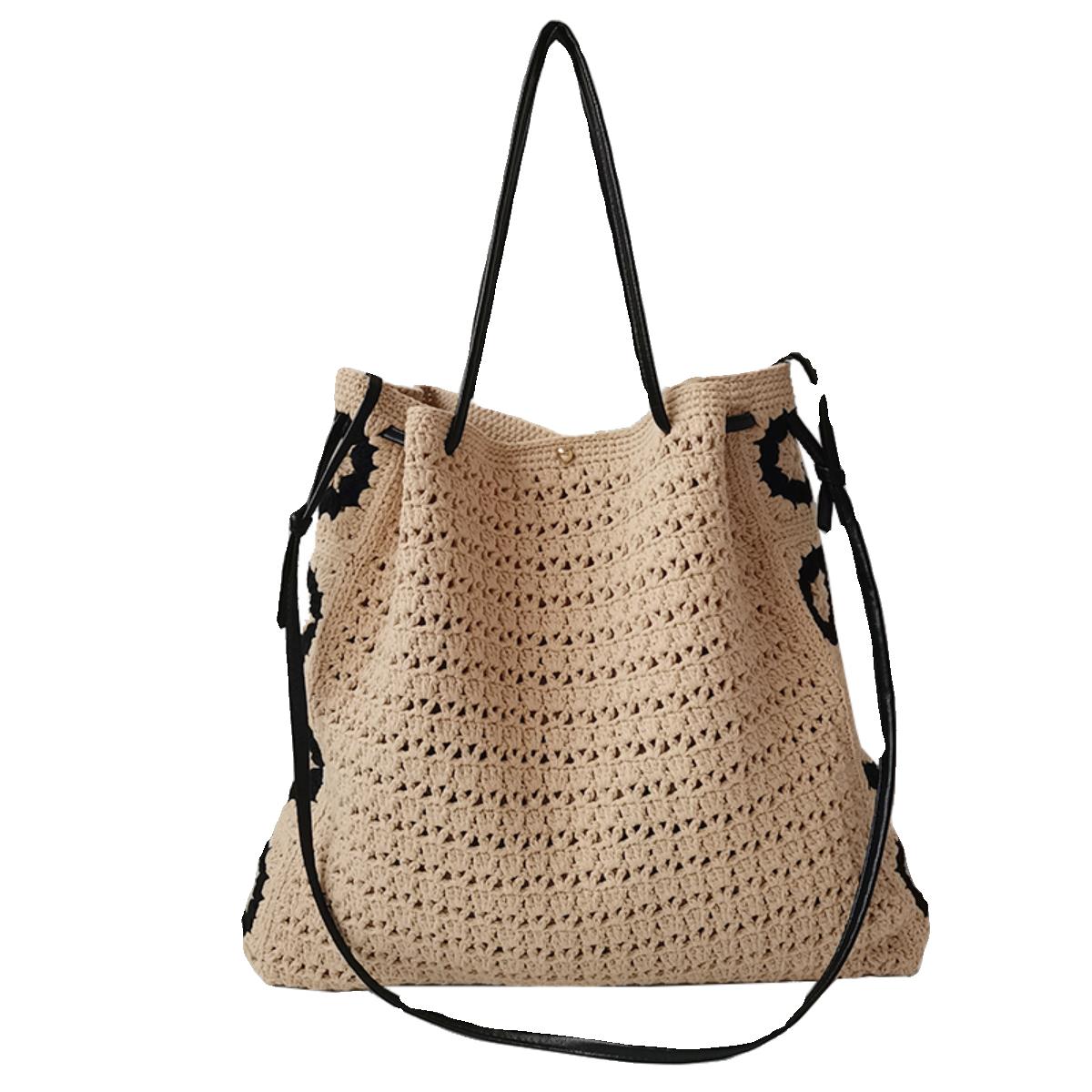 木子柯柯手作 雏菊花镂空休闲手拎单肩包 手工DIY钩针编织材料包