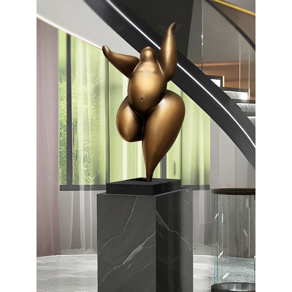 云朵抽象风韵胖妞人物雕塑摆件家居客厅玄关创意人形艺术软装饰品