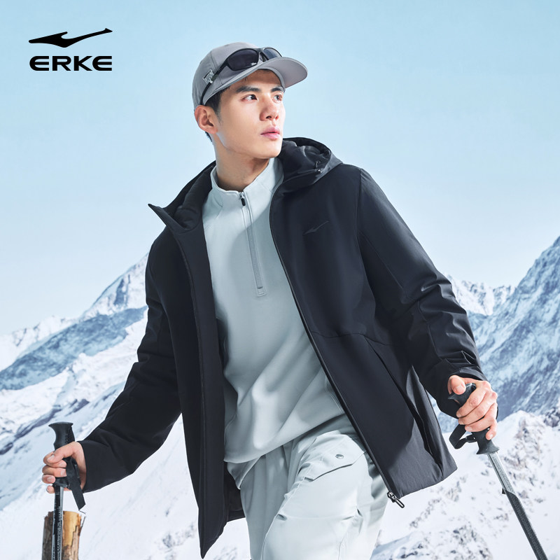 鸿星尔克棉服男款2026夏季新款男士通勤防风运动外套行政夹克男装