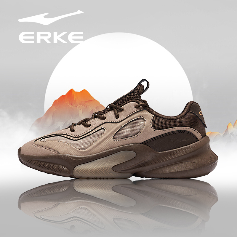 衍界2V2鸿星尔克运动男鞋2025秋冬季新款学生美拉德厚底老爹鞋