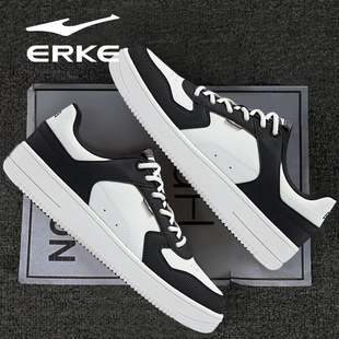 雾竹鸿星尔克正品男鞋2026春秋季新款初中生低帮黑白运动休闲鞋子