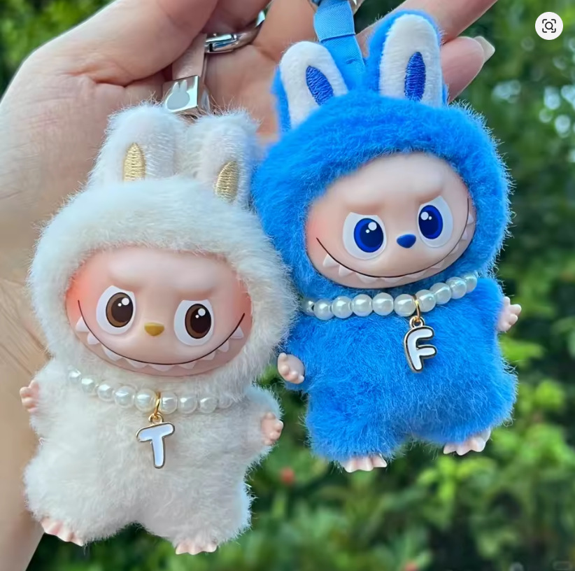 拉布布四代珍珠项链10厘米娃项圈26字母迷你版labubu心底密码配饰