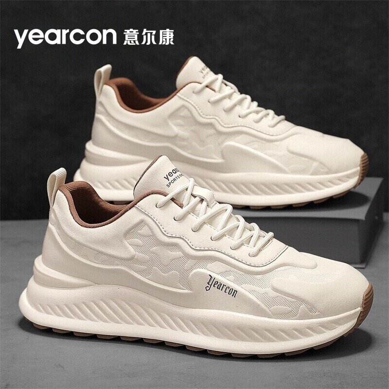 意尔康男鞋秋冬季2026新款厚底增高休闲运动跑步加绒棉男士老爹鞋