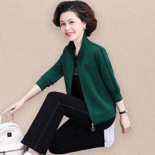 妈妈秋装套装洋气2026新款休闲运动服套装女中老年春秋时尚三件套