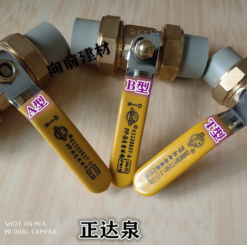 正达泉PPR钢芯双活接铜球阀 铜芯铜球阀 热熔球阀 20 25-63灰白