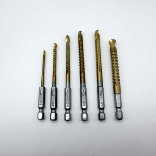 木工开孔直柄麻花钻头锯齿钻 高速钢六角柄木工锯钻 木板扩孔拉槽