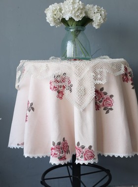 鸢尾乡旅美式英式玫瑰雪尼尔高档餐桌布艺圆桌布茶几布盖巾庄园风