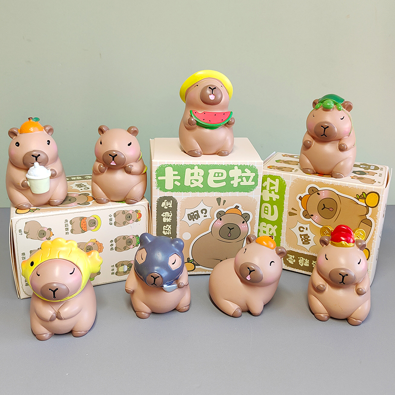 软萌可爱卡皮巴拉盲盒capybara惊喜公仔玩偶儿童桌面摆件学生礼品