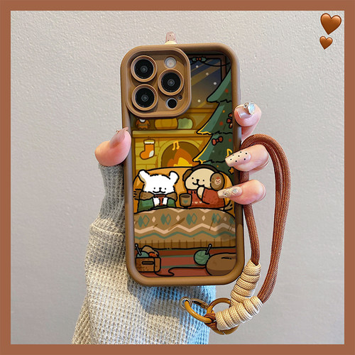 暖冬线条小狗适用oppofindx8手机壳新款reno12套一加13秋7ultra可爱reon9por手炼6pro高级感1+ace3情侣款k10+