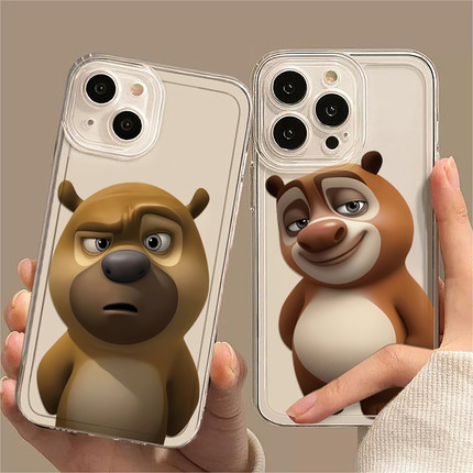 熊大熊二适用opporeno14手机壳新款findx8s+套reno13pro小众可爱12创意9卡通findx7ultra6por+全包10男女款5k
