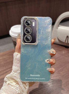 渐层冰川纹适用vivos19手机保护壳新款x100ultra套iqooneo9pro+高级感12全包80手錬neo7se简约16por男女款y78