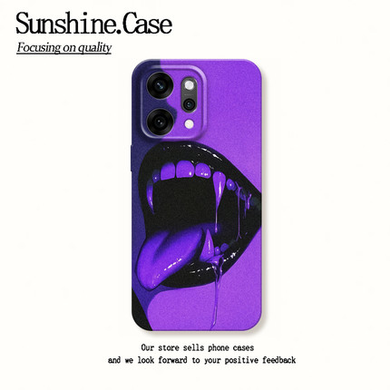 紫涎之吻适用opporeno14手机壳新款findx8s+套reno13pro小众搞怪12创意9艺术findx7ultra6por+个性10男女款5k