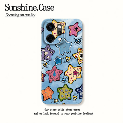 海洋星星适用opporeno14手机壳新款findx8s+套reno13pro小众创意12个性9趣味findx7ultra6por+全包10男女款5k