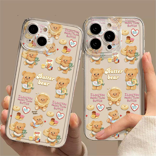 黄油小熊适用vivox100手机壳新款x200ultra套s19瑞幸联名iqooneo9pro+可爱80周边neo7se卡通16por透明女y200i