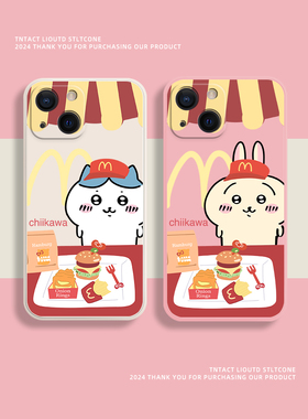 麦门m记chiikawa适用苹果15手机壳新款iPhone14promax套ipone13乌萨奇12mini小八吉伊xsmax卡哇8plus7p情侣xs